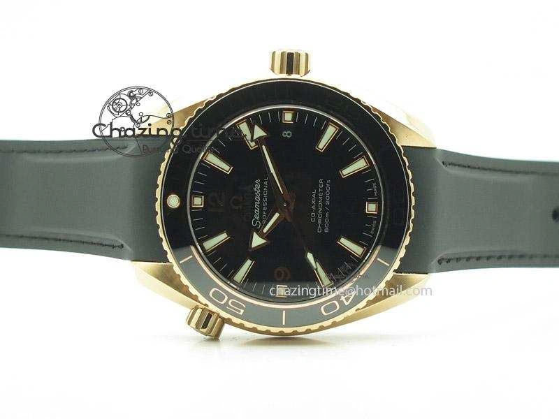 Planet Ocean Professional Rose Gold Liquid Metal V6F 42mm On Black Rubber Strap A TimelessDesign 8266