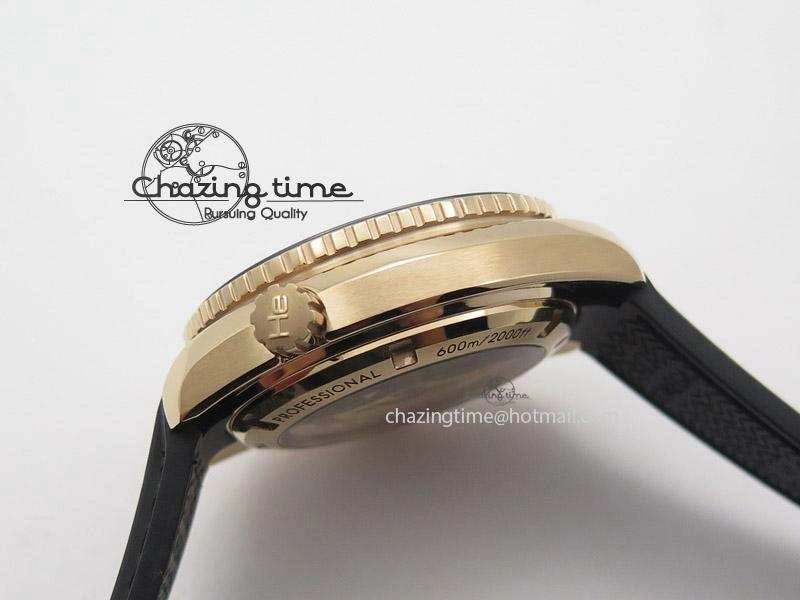 Planet Ocean Professional Rose Gold Liquid Metal V6F 42mm On Black Rubber Strap A TimelessDesign 8266