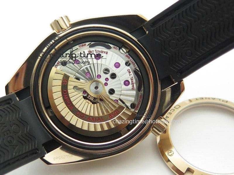 Planet Ocean Professional Rose Gold Liquid Metal V6F 42mm On Black Rubber Strap A TimelessDesign 8266
