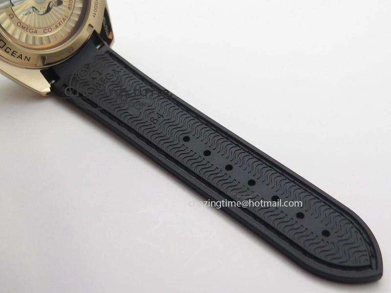 Planet Ocean Professional Rose Gold Liquid Metal V6F 42mm On Black Rubber Strap A TimelessDesign 8266