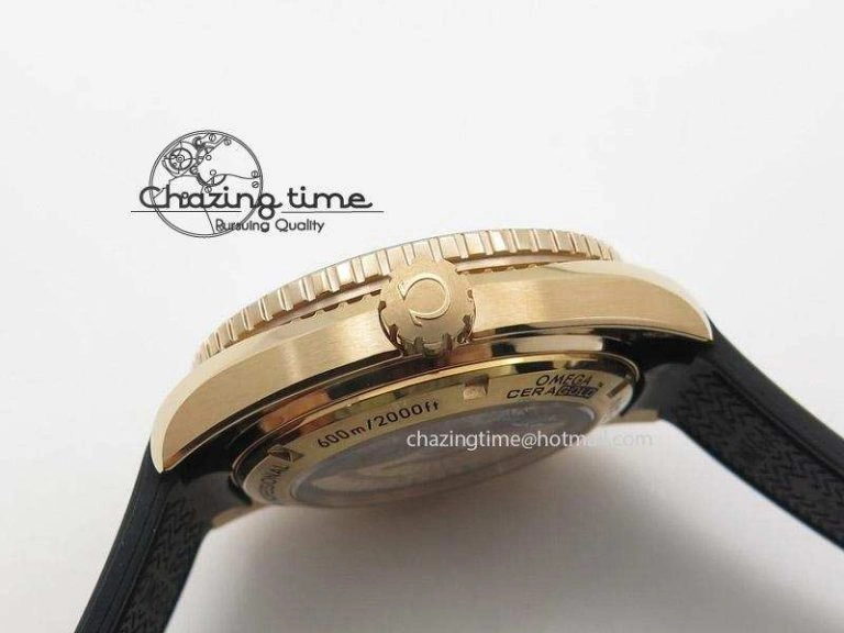 Thermal Planet Ocean Professional Rose Gold Liquid Metal V6F 45mm on Black Rubber Strap A 8287