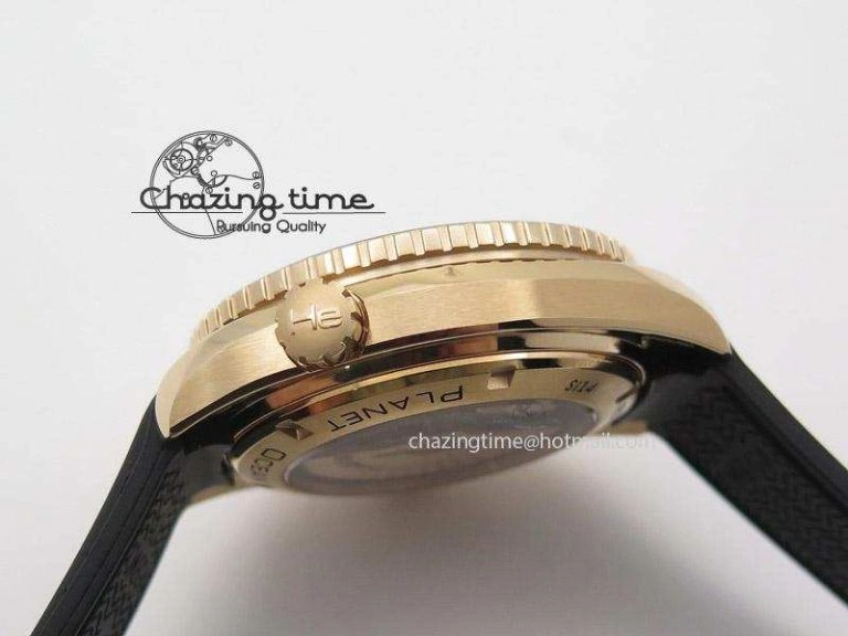 Thermal Planet Ocean Professional Rose Gold Liquid Metal V6F 45mm on Black Rubber Strap A 8287