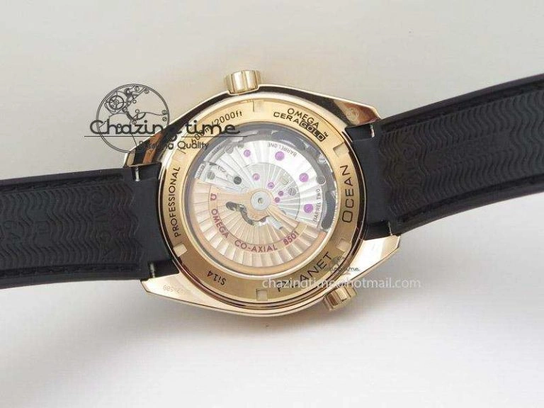 Thermal Planet Ocean Professional Rose Gold Liquid Metal V6F 45mm on Black Rubber Strap A 8287