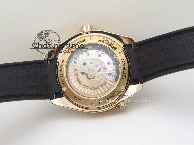 Thermal Planet Ocean Professional Rose Gold Liquid Metal V6F 45mm on Black Rubber Strap A 8287