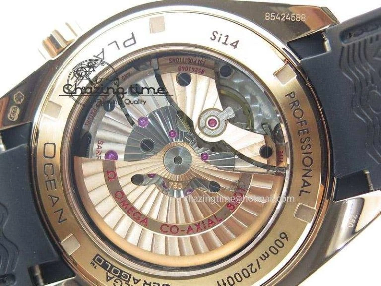 Thermal Planet Ocean Professional Rose Gold Liquid Metal V6F 45mm on Black Rubber Strap A 8287