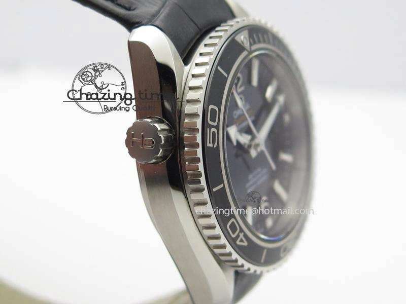 Planet Ocean Professional SS V6F 37mm Ladies Ceramic Bezel On Black Leather Strap A Modern 8257