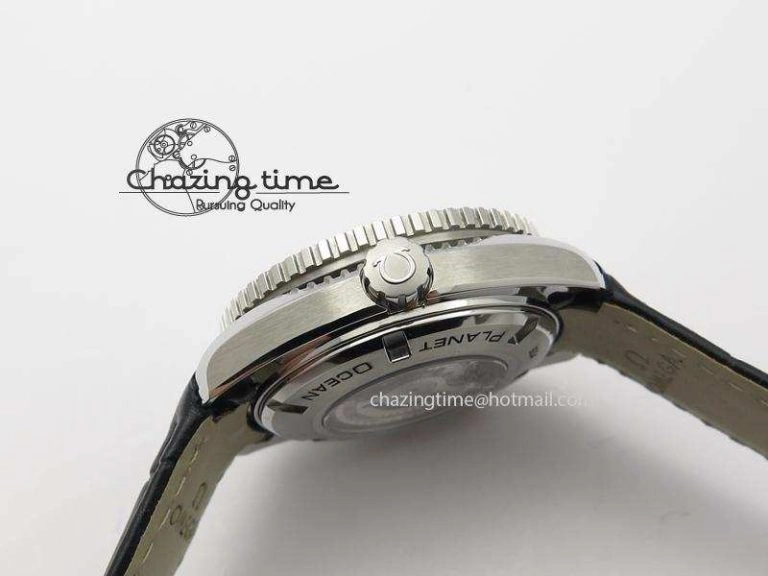 Planet Ocean Professional SS V6F 37mm Ladies Ceramic Bezel On Black Leather Strap A Modern 8257
