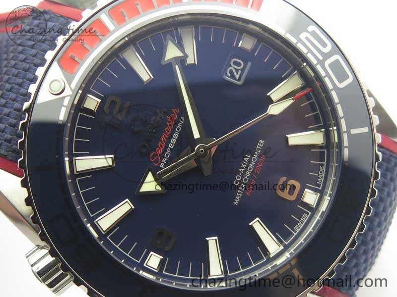 Planet Ocean “Pyeongchang 2018” 43.5mm SS OMF 1:1 Best Edition Blue Dial On Nylon Strap A TopPick 8082