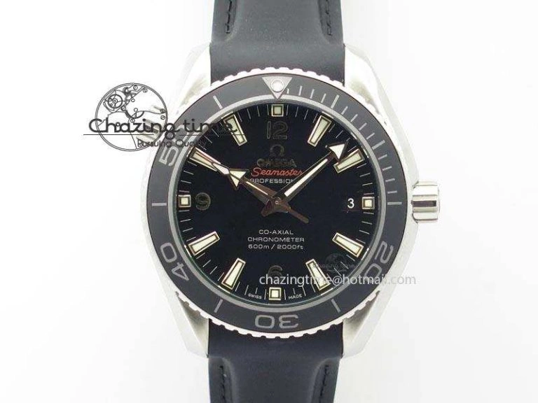 Planet Ocean SS Bp Maker 45mm Black Bezel On Black Rubber Strap A Resilient 8219