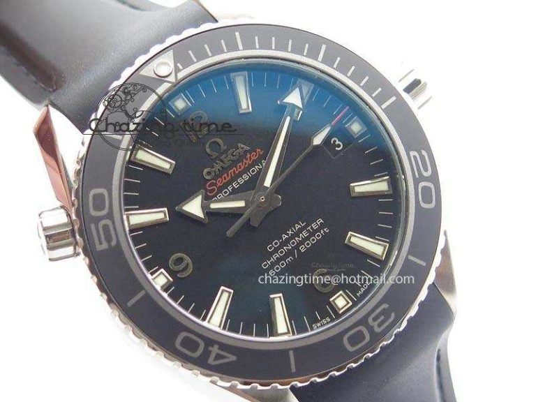 Planet Ocean SS Bp Maker 45mm Black Bezel On Black Rubber Strap A Resilient 8219