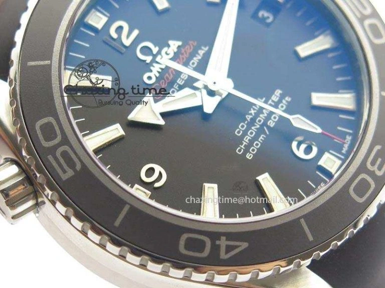 Planet Ocean SS Bp Maker 45mm Black Bezel On Black Rubber Strap A Resilient 8219