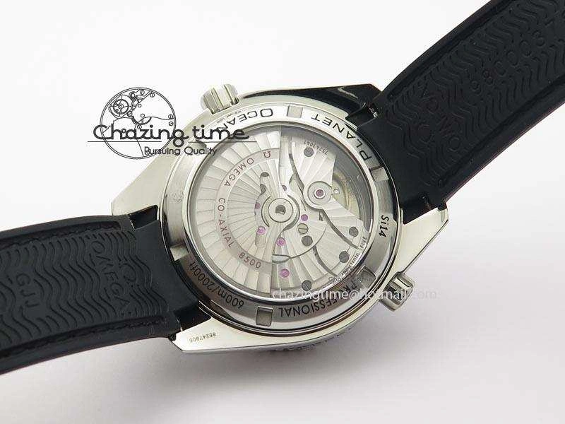 Planet Ocean SS Bp Maker 45mm Black Bezel On Black Rubber Strap A Resilient 8219