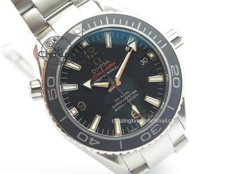 Planet Ocean SS Bp Maker 45mm Black Bezel On SS Bracelet A Upgraded 8218