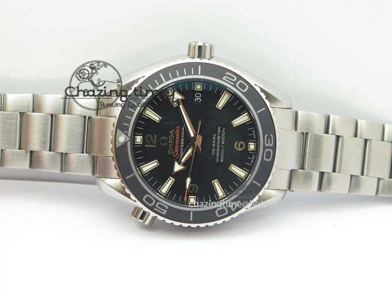 Planet Ocean SS Bp Maker 45mm Black Bezel On SS Bracelet A Upgraded 8218