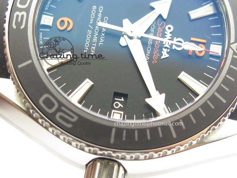 WeatherProof Planet Ocean SS Bp Maker 45mm Black Bezel Orange Numbers On Black Rubber Strap A 8220