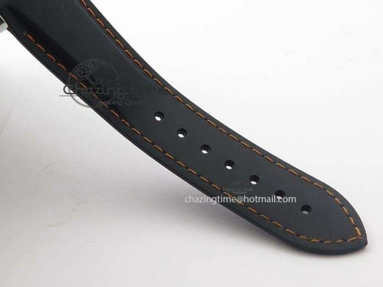 WeatherProof Planet Ocean SS Bp Maker 45mm Black Bezel Orange Numbers On Black Rubber Strap A 8220