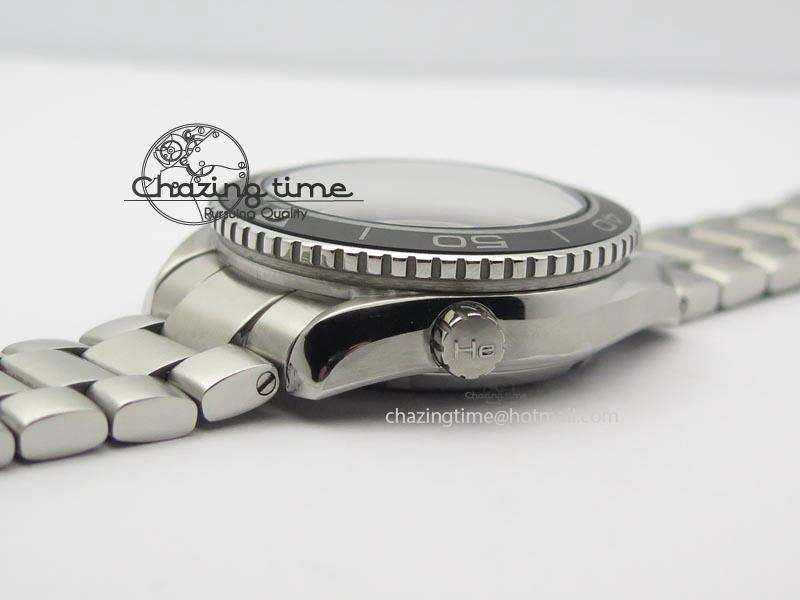 Contemporary Planet Ocean SS Bp Maker 45mm Black Bezel Orange Numbers On SS Bracelet A 8217