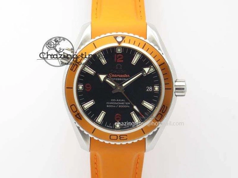 Planet Ocean SS Bp Maker 45mm Orange Bezel On Orange Rubber Strap A TechFriendly 8221