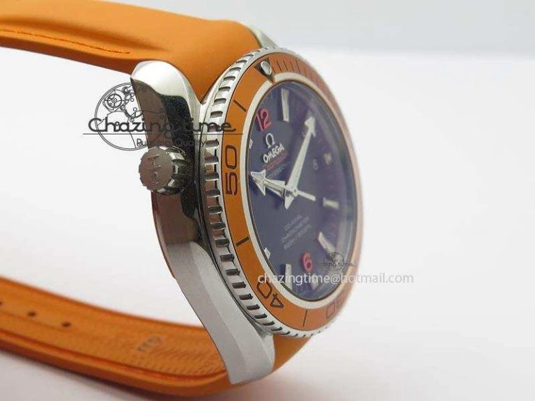 Planet Ocean SS Bp Maker 45mm Orange Bezel On Orange Rubber Strap A TechFriendly 8221