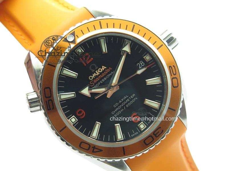 Planet Ocean SS Bp Maker 45mm Orange Bezel On Orange Rubber Strap A TechFriendly 8221