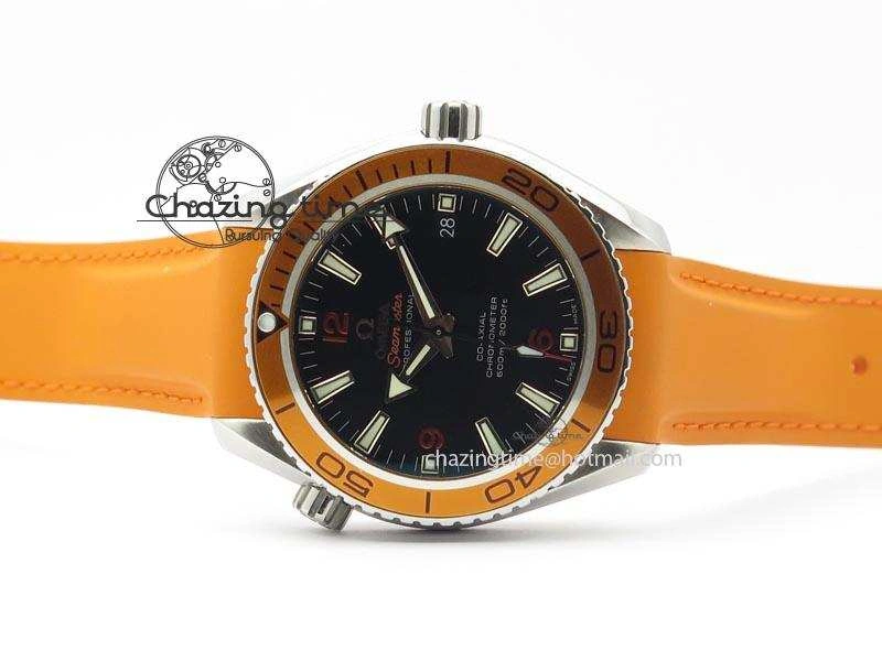 Planet Ocean SS Bp Maker 45mm Orange Bezel On Orange Rubber Strap A TechFriendly 8221