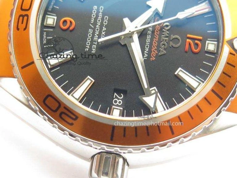 Planet Ocean SS Bp Maker 45mm Orange Bezel On Orange Rubber Strap A TechFriendly 8221