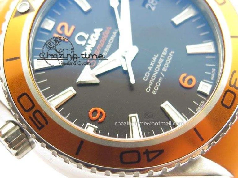 Planet Ocean SS Bp Maker 45mm Orange Bezel On Orange Rubber Strap A TechFriendly 8221