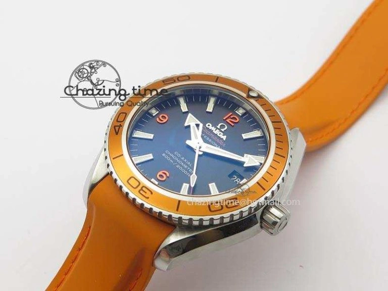 Planet Ocean SS Bp Maker 45mm Orange Bezel On Orange Rubber Strap A TechFriendly 8221