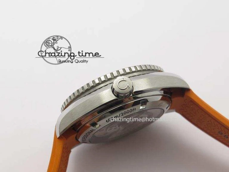 Planet Ocean SS Bp Maker 45mm Orange Bezel On Orange Rubber Strap A TechFriendly 8221