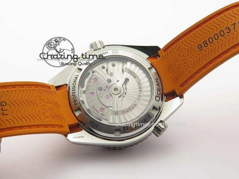 Planet Ocean SS Bp Maker 45mm Orange Bezel On Orange Rubber Strap A TechFriendly 8221