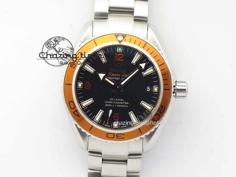 FlexibleFit Planet Ocean SS Bp Maker 45mm Orange Bezel On SS Bracelet A 8216