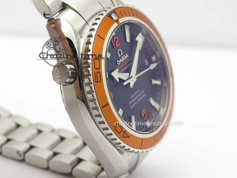 FlexibleFit Planet Ocean SS Bp Maker 45mm Orange Bezel On SS Bracelet A 8216