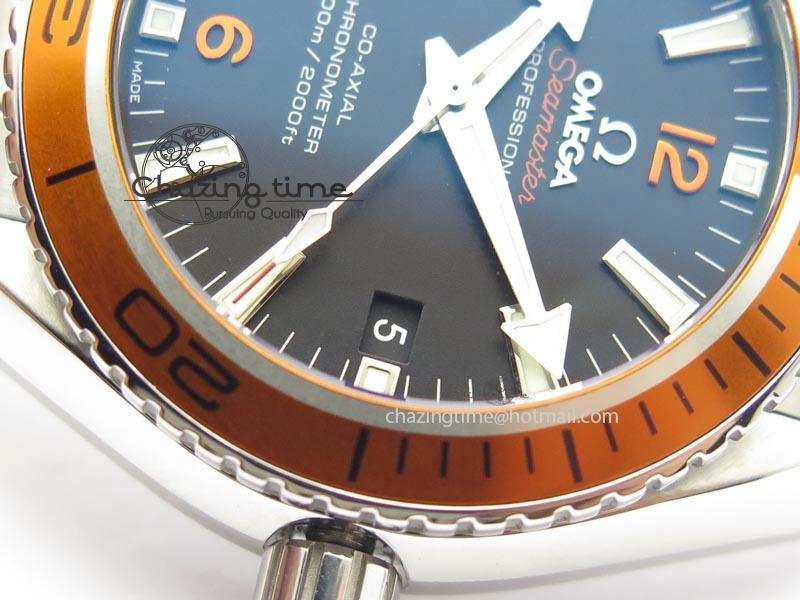 FlexibleFit Planet Ocean SS Bp Maker 45mm Orange Bezel On SS Bracelet A 8216