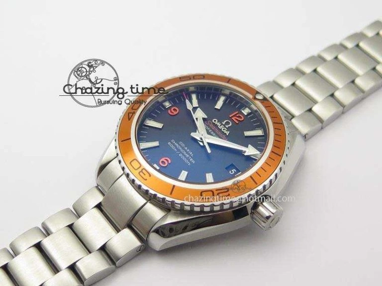 FlexibleFit Planet Ocean SS Bp Maker 45mm Orange Bezel On SS Bracelet A 8216