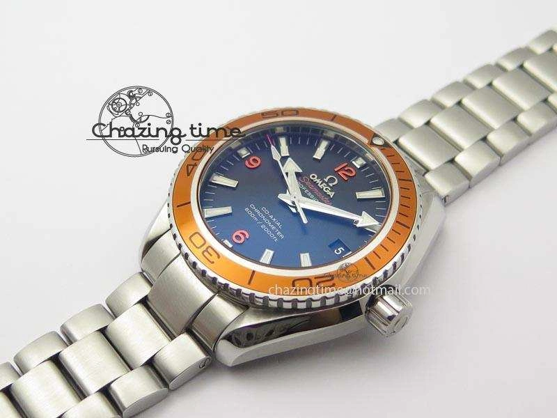 FlexibleFit Planet Ocean SS Bp Maker 45mm Orange Bezel On SS Bracelet A 8216