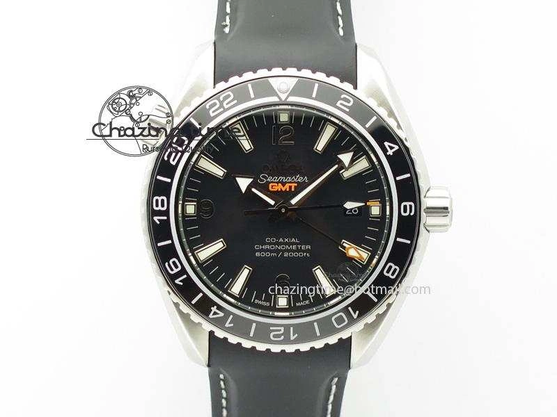 OnTrend Planet Ocean SS GMT Black Dial Silver Markers On Black Rubber Strap A 8256