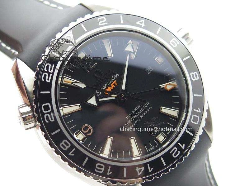 OnTrend Planet Ocean SS GMT Black Dial Silver Markers On Black Rubber Strap A 8256