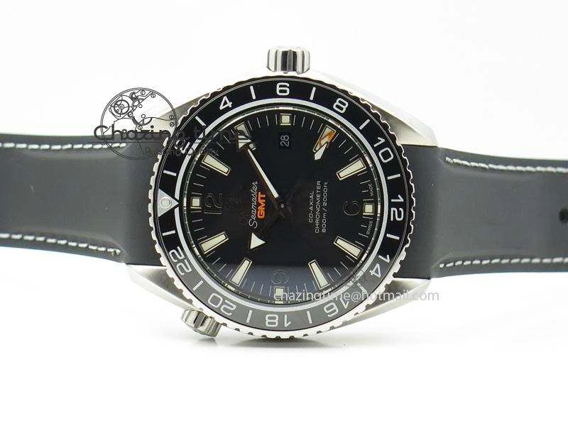 OnTrend Planet Ocean SS GMT Black Dial Silver Markers On Black Rubber Strap A 8256