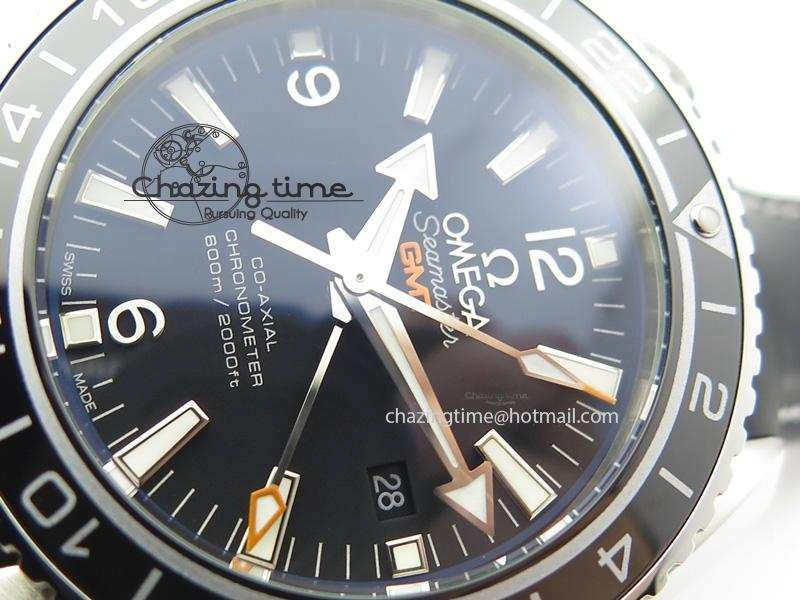 OnTrend Planet Ocean SS GMT Black Dial Silver Markers On Black Rubber Strap A 8256