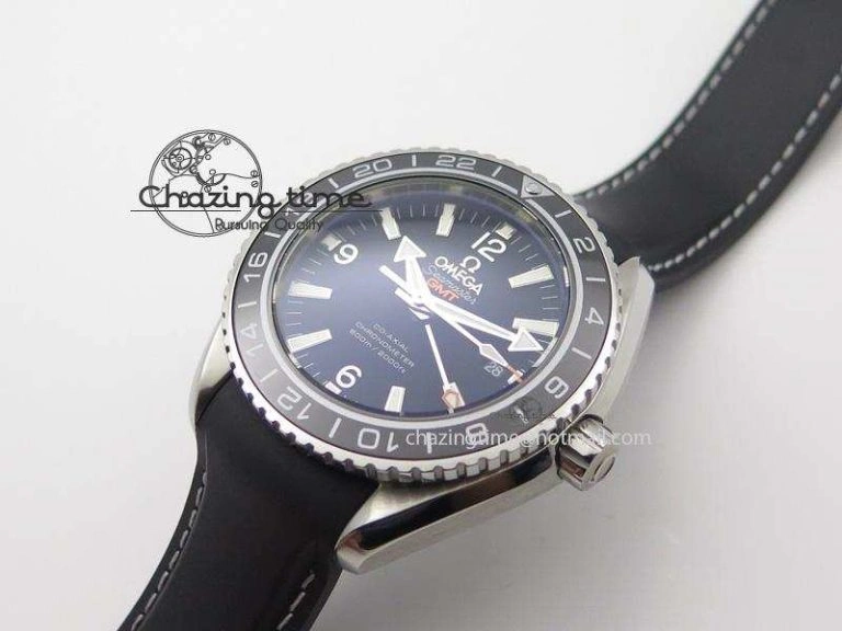 OnTrend Planet Ocean SS GMT Black Dial Silver Markers On Black Rubber Strap A 8256