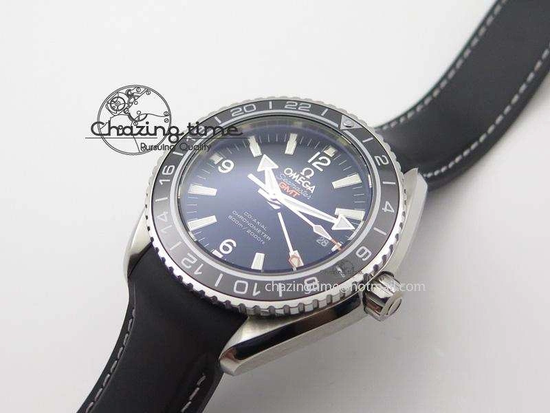 OnTrend Planet Ocean SS GMT Black Dial Silver Markers On Black Rubber Strap A 8256