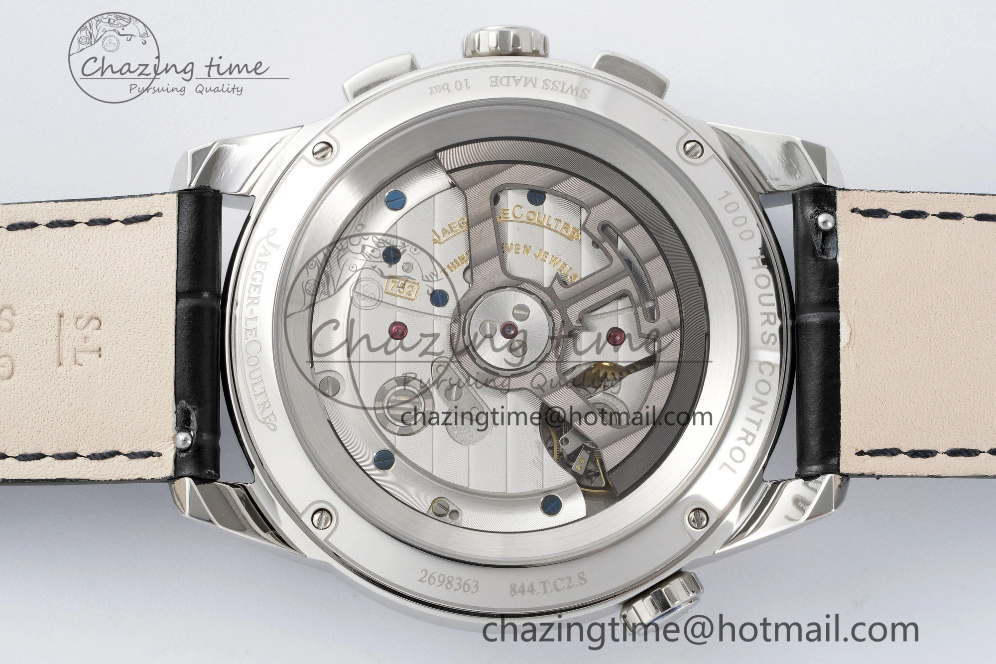 Polaris Chrono SS HKF Best Edition Black Dial on Black Leather Strap A752A Sporty 7428