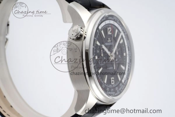 Polaris Chrono SS HKF Best Edition Black Dial on Black Leather Strap A752A Sporty 7428