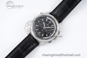 Polaris Chrono SS HKF Best Edition Black Dial on Black Leather Strap A752A Sporty 7428