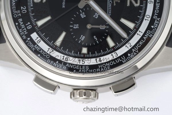 Polaris Chrono SS HKF Best Edition Black Dial on Black Leather Strap A752A Sporty 7428