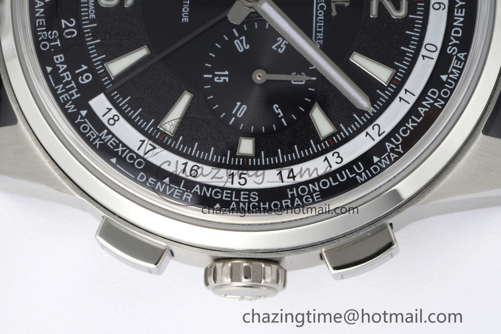 Polaris Chrono SS HKF Best Edition Black Dial on Black Leather Strap A752A Sporty 7428