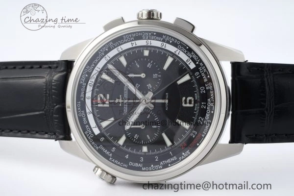 Polaris Chrono SS HKF Best Edition Black Dial on Black Leather Strap A752A Sporty 7428