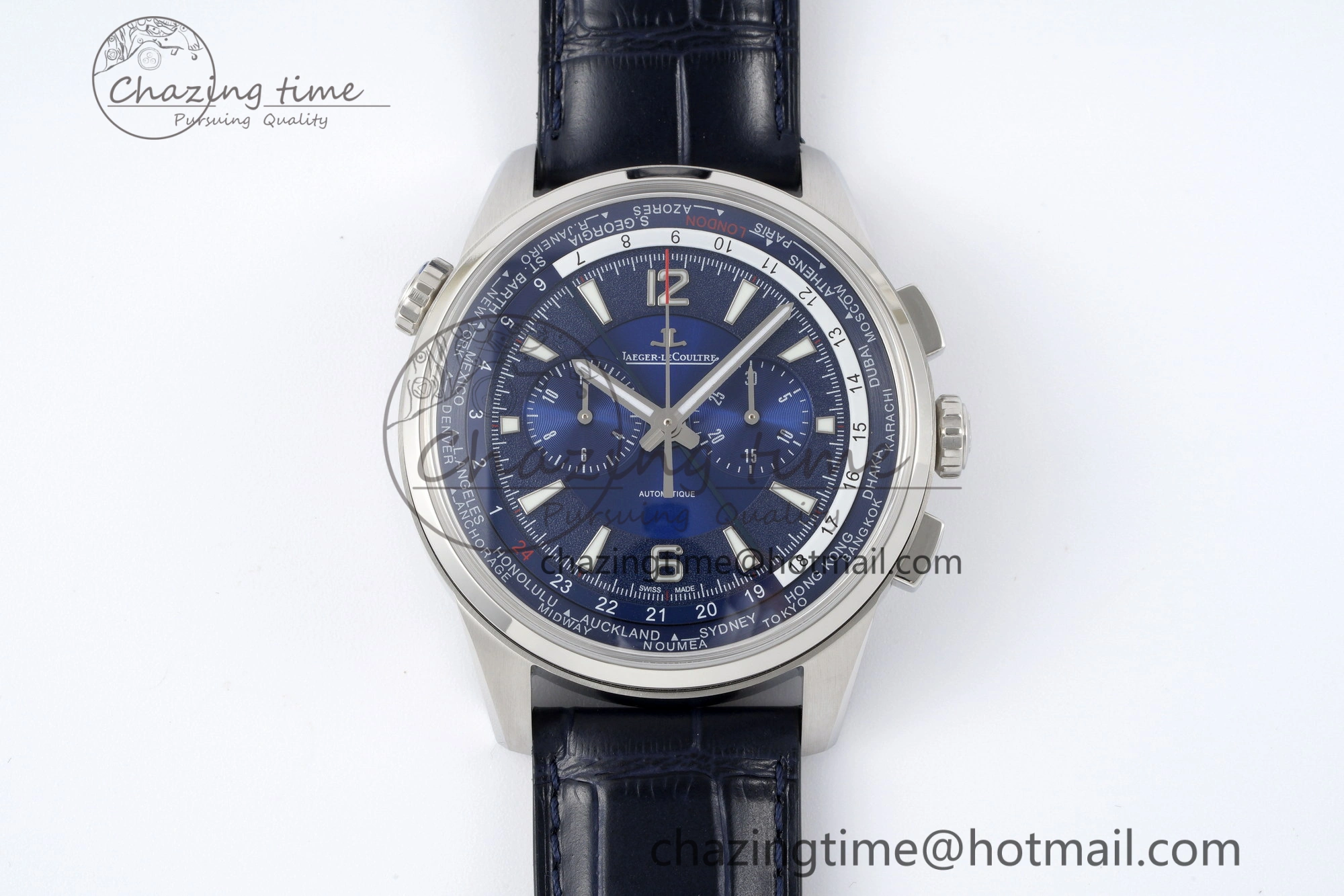 MultiPurpose Polaris Chrono SS HKF Best Edition Blue Dial on Blue Leather Strap A752A 7427