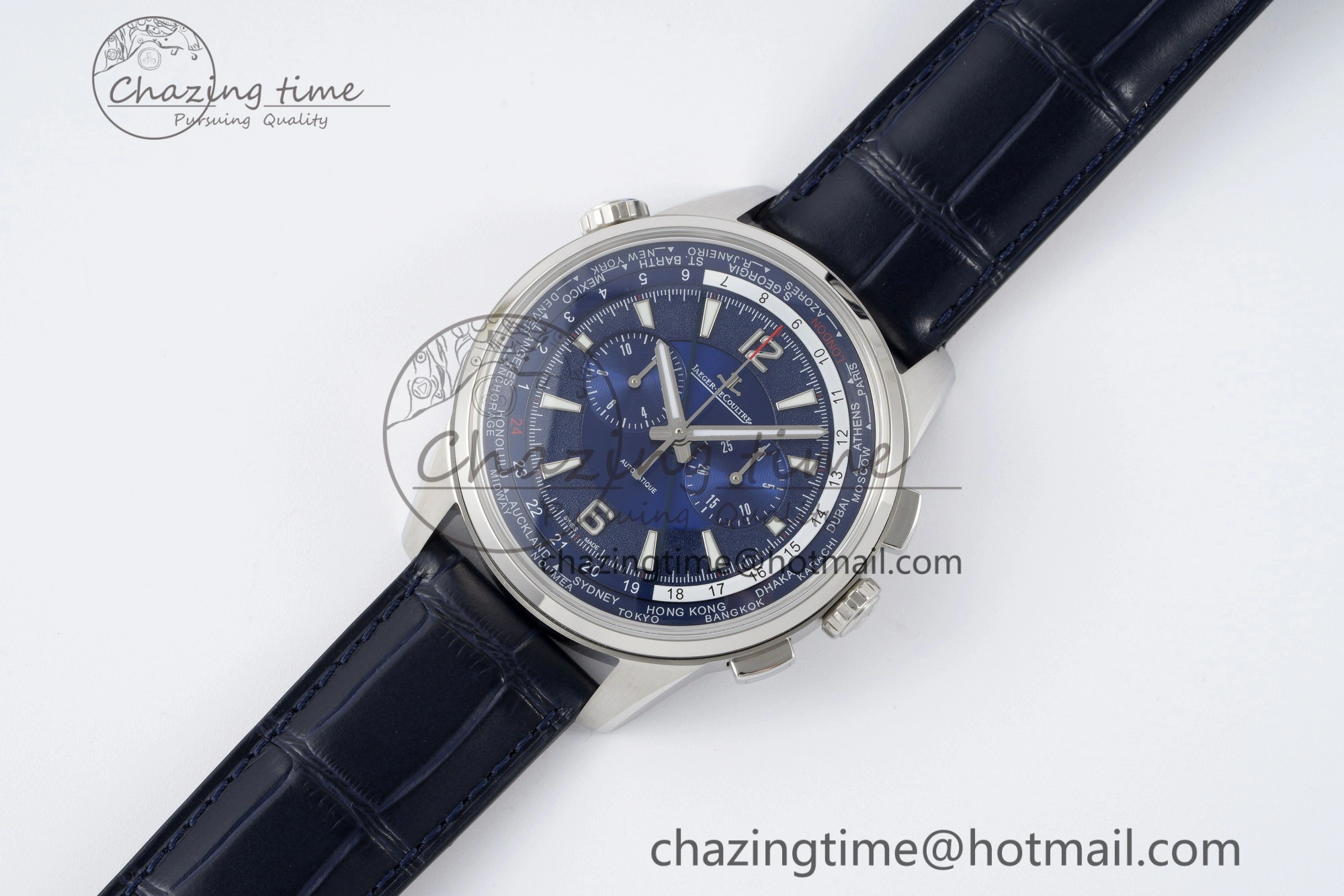 MultiPurpose Polaris Chrono SS HKF Best Edition Blue Dial on Blue Leather Strap A752A 7427