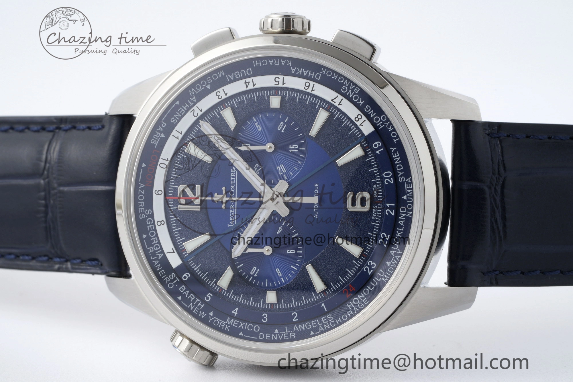MultiPurpose Polaris Chrono SS HKF Best Edition Blue Dial on Blue Leather Strap A752A 7427